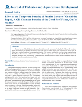 Journal of Fisheries and Aquaculture Development