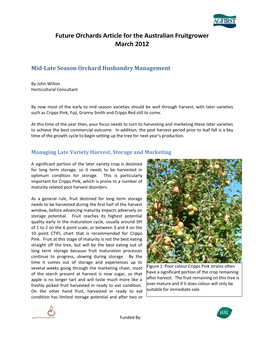 Future Orchards Article for the Australian Fruitgrower March 2012