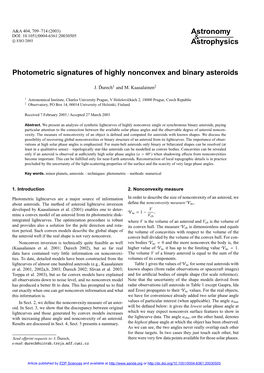 Photometric Signatures of Highly Nonconvex and Binary Asteroids