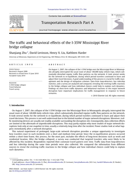 The Traffic and Behavioral Effects of the I-35W Mississippi River Bridge