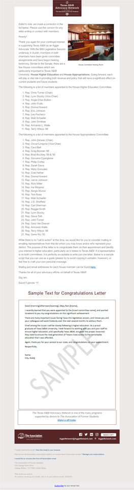 Sample Text for Congratulations Letter