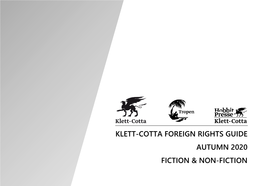 Klett-Cotta Foreign Rights Guide Autumn 2020 Fiction & Non-Fiction