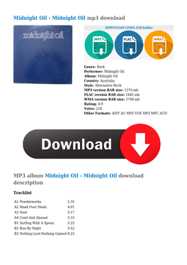 Midnight Oil - Midnight Oil Mp3 Download