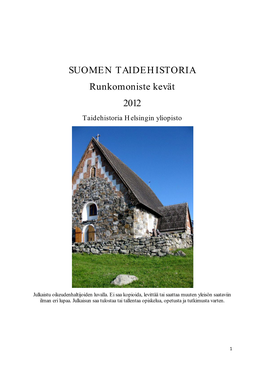 Suomen Taidehistorian Runkomoniste Kevät 2012