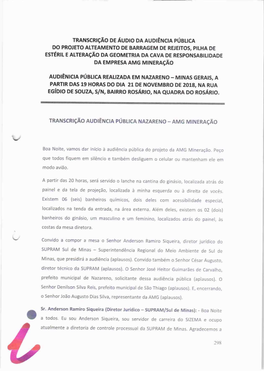 Púbuca DA EMPRESA AMG Mineração Audiênicia Púbtica