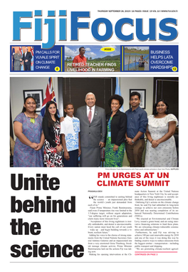 Pm Urges at Un Climate Summit