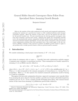 General Hölder Smooth Convergence Rates Follow from Specialized Rates Assuming Growth Bounds