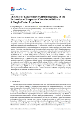 The Role of Laparoscopic Ultrasonography in the Evaluation of Suspected Choledocholithiasis