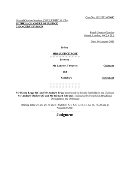 High Court Judgment Template