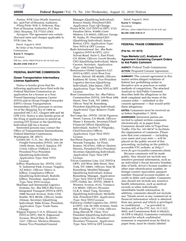 Federal Register/Vol. 75, No. 154/Wednesday, August 11, 2010