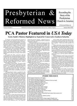 PCA Pastor Featured in USA Today Scotty Smith’S Ministry Highlighted As Typical for Conservative Southern Suburbia