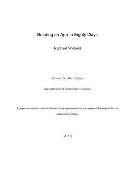Building an App in Eighty Days