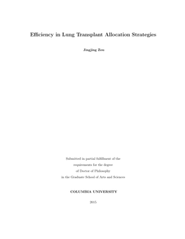 Efficiency in Lung Transplant Allocation Strategies