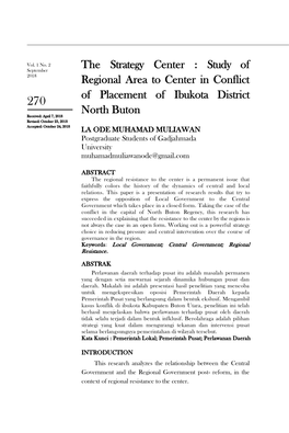 Study of Regional Area to Center in Conflict Of