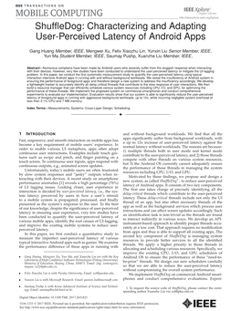 Characterizing and Adapting User-Perceived Latency of Android Apps