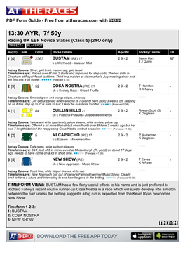 13:30 AYR, 7F 50Y Racing UK EBF Novice Stakes (Class 5) (2YO Only)