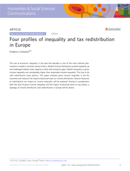 Four Profiles of Inequality and Tax Redistribution in Europe