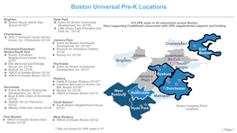 Boston Universal Pre-K Locations