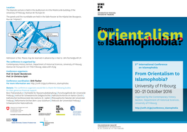 From Orientalism to Islamophobia?