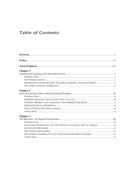 Table of Contents