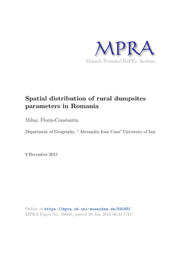 Spatial Distribution of Rural Dumpsites Parameters in Romania