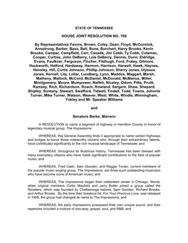 HOUSE JOINT RESOLUTION NO. 769 by Representatives Favors, Brown