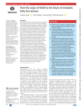 From the Origin of NASH to the Future of Metabolic Fatty Liver Disease