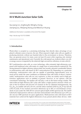 III-V Multi-Junction Solar Cells