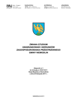 Zmiana Studium Uwarunkowań I Kierunków Zagospodarowania Przestrzennego Gminy Niemodlin