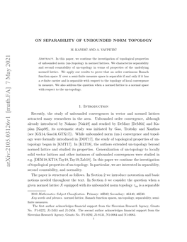 On Separability of Unbounded Norm Topology