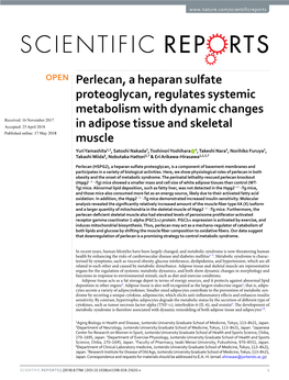 Perlecan, a Heparan Sulfate Proteoglycan, Regulates Systemic