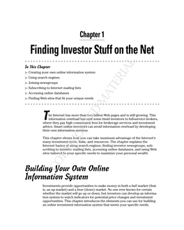 Finding Investor Stuff on the Net