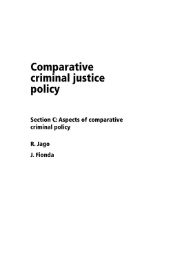 Comparative Criminal Justice Policy