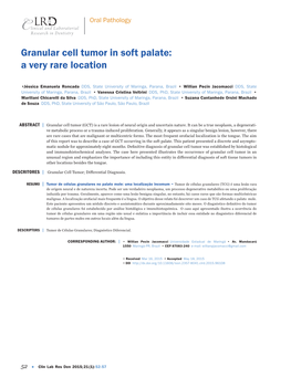 Granular Cell Tumor in Soft Palate: a Very Rare Location