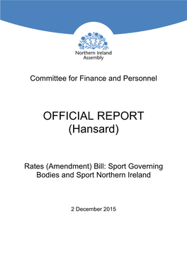 OFFICIAL REPORT (Hansard)