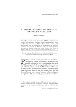 A Literary Passage: Polybius and Plutarch's Narrator