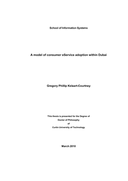 A Model of Consumer Eservice Adoption Within Dubai