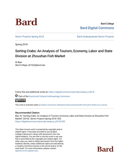 An Analysis of Tourism, Economy, Labor and State Division at Zhoushan Fish Market