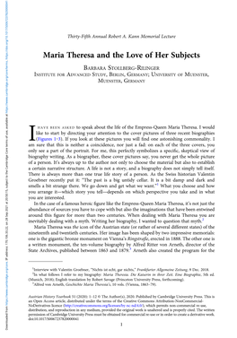 Maria Theresa and the Love of Her Subjects