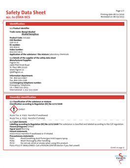 Safety Data Sheet Printing Date 08/11/2016 Acc