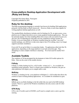 Cross-Platform Development with Jruby and Swing