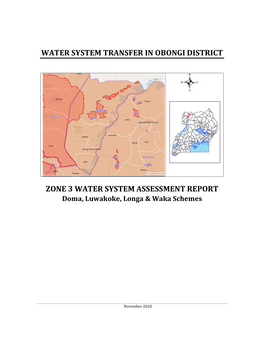 Water System Transfer in Obongi District Zone 3
