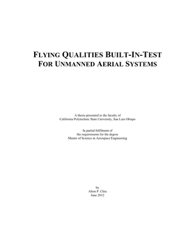 Flying Qualities Built-In-Test for Unmanned Aerial Systems