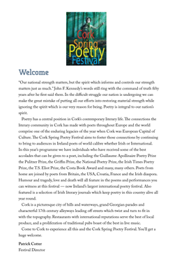 Cork Spring Poetry Festival 2014