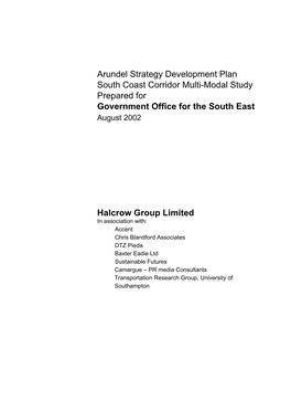 A27 Arundel Strategy Development Plan