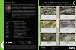 Cbre Ottawa | Land Sales Performance