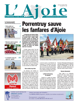 Porrentruy Sauve Les Fanfares D'ajoie