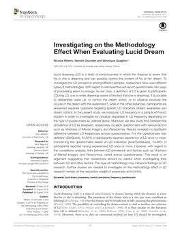 Investigating on the Methodology Effect When Evaluating Lucid Dream