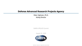 Defense Advanced Research Projects Agency