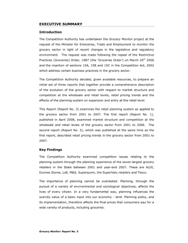 Grocery Monitoring Report 3 Executive Summary